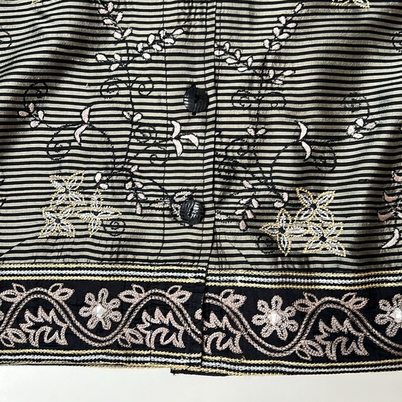 CHICO’S Silk Embroidered Jacket - Picture 3 of 12